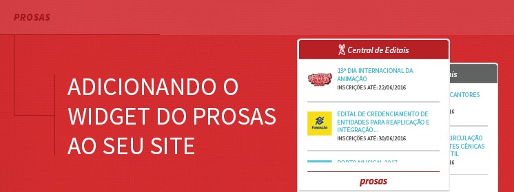 Adicione o widget do Prosas ao seu site!